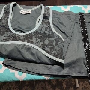 Floral Patterned Sports 2 Pc GREY Set , SPORT, TENNIS